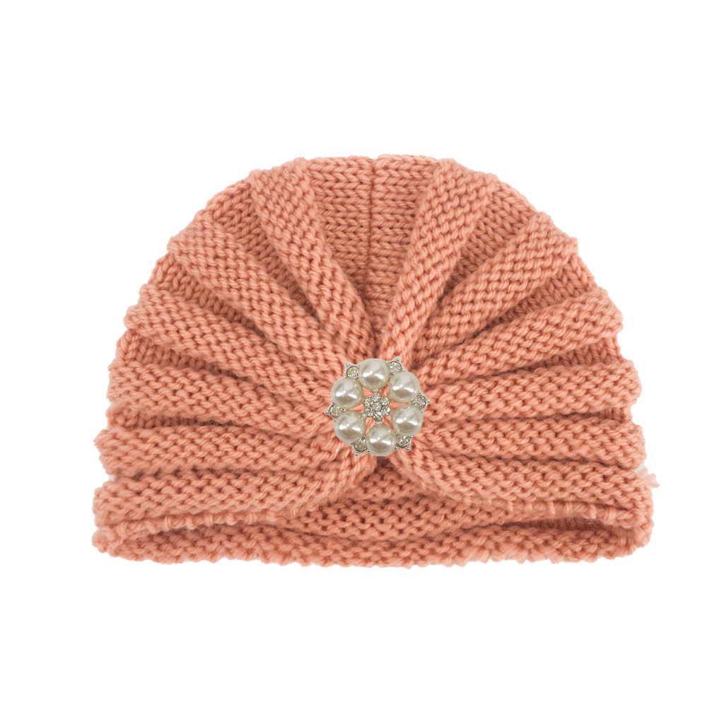 Children Unisex Fashion Solid Color Pearl Baby Hat display picture 11