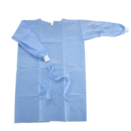 One-time isolation suit, blue protective clothing SMS45g reverse wear knit cuff thin model 30g isolation suit wholesale