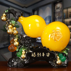 中式福到平安葫蘆擺件樹脂工藝品店鋪家居客廳裝飾品廠家批發