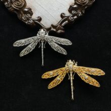 中古vintage精致设计感蜻蜓胸针满钻镶嵌胸针大衣西装配饰女百搭