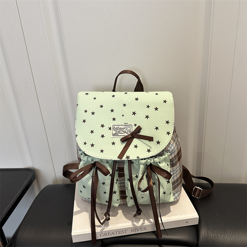 for Women Retro Style High-end Korean Bag Simple High Appearance Fabric Oxford Cloth Drawstring Small Backpack_voghion.com