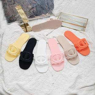 2025 new slippers women summer wear fashion high-end flat sandals wholesale ladies silppers cross