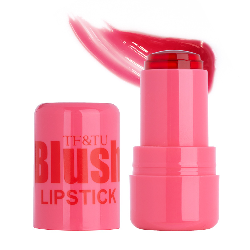 Transfronterizos gelatina barra de lápiz labial blush lápiz labial blush doble uso de cuatro colores Q-bala de limpieza natural cambio de color brillante comercio exterior