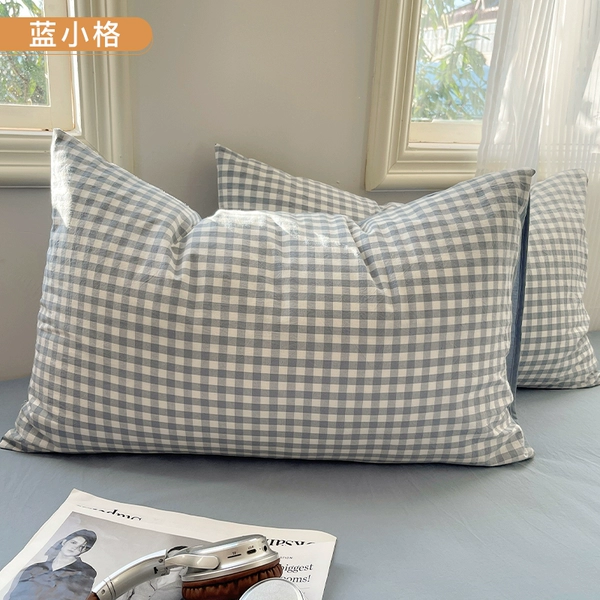 [Single pack] Blue small grid [Pure cotton, skin-friendly and soft] ♜ ♜