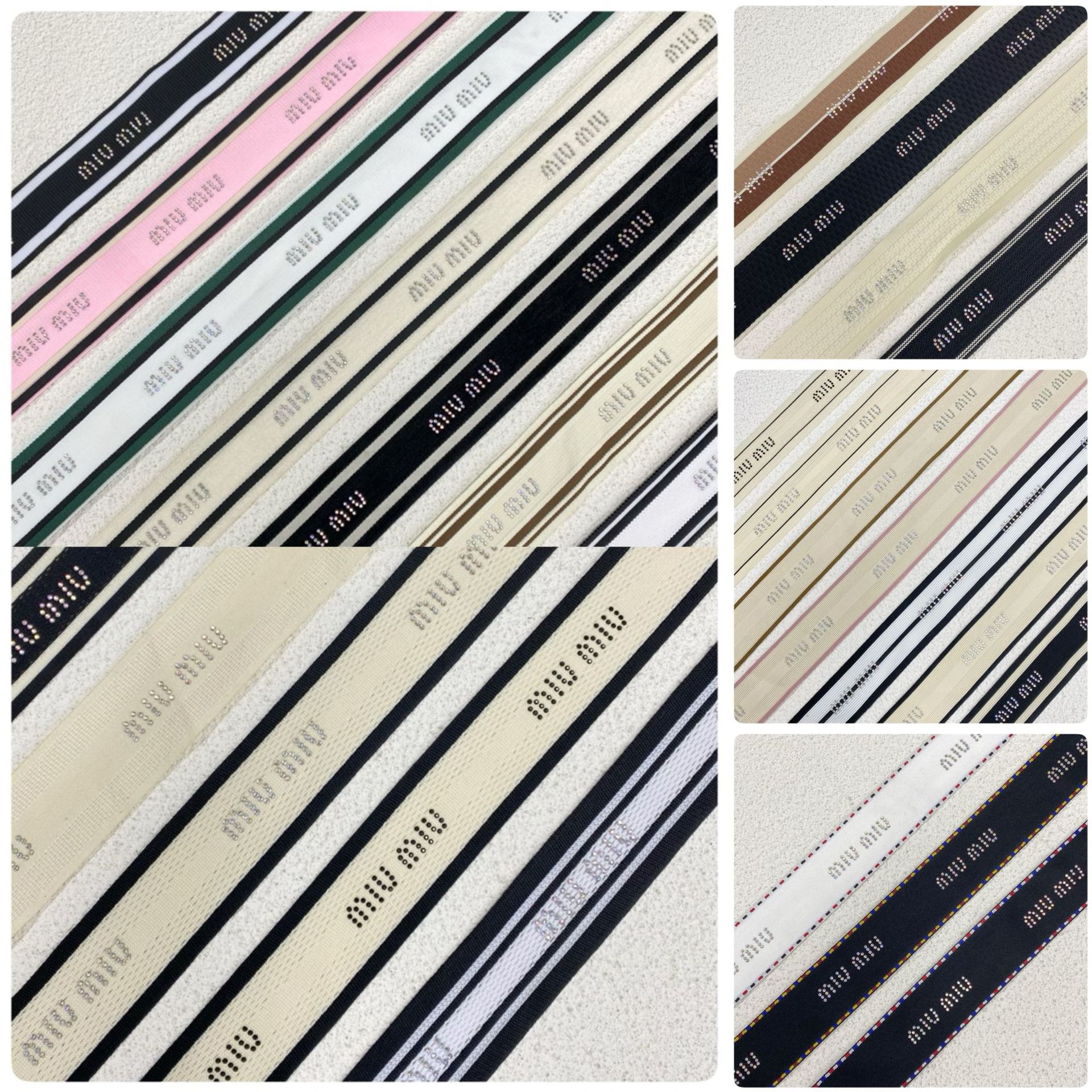 经典字母彩色水晶钻印花针织带条纹烫钻女装服饰侧边条辅料织带