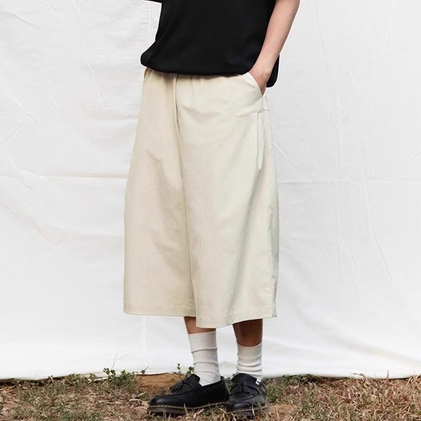 Summer Functional Outdoor Quick-Dry Lightweight Cropped Pants Men Japanese Retro Simple Casual Loose Wide-Leg Dad Pants Summer Functional Outdoor Quick-Dry Lightweight Cropped Pants Men Japanese Retro Simple Casual Loose Wide-Leg Dad Pants