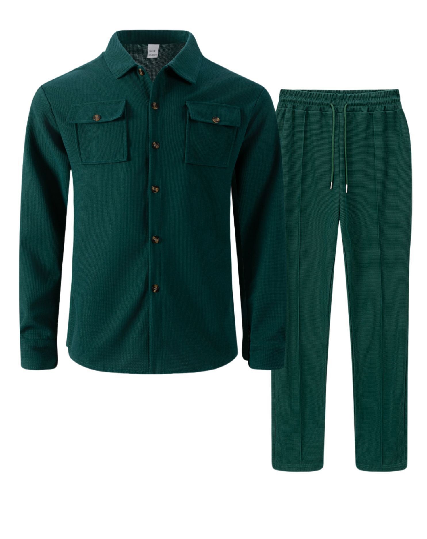 Completo uomo casual con giacca e pantaloni in waffle_voghion.com
