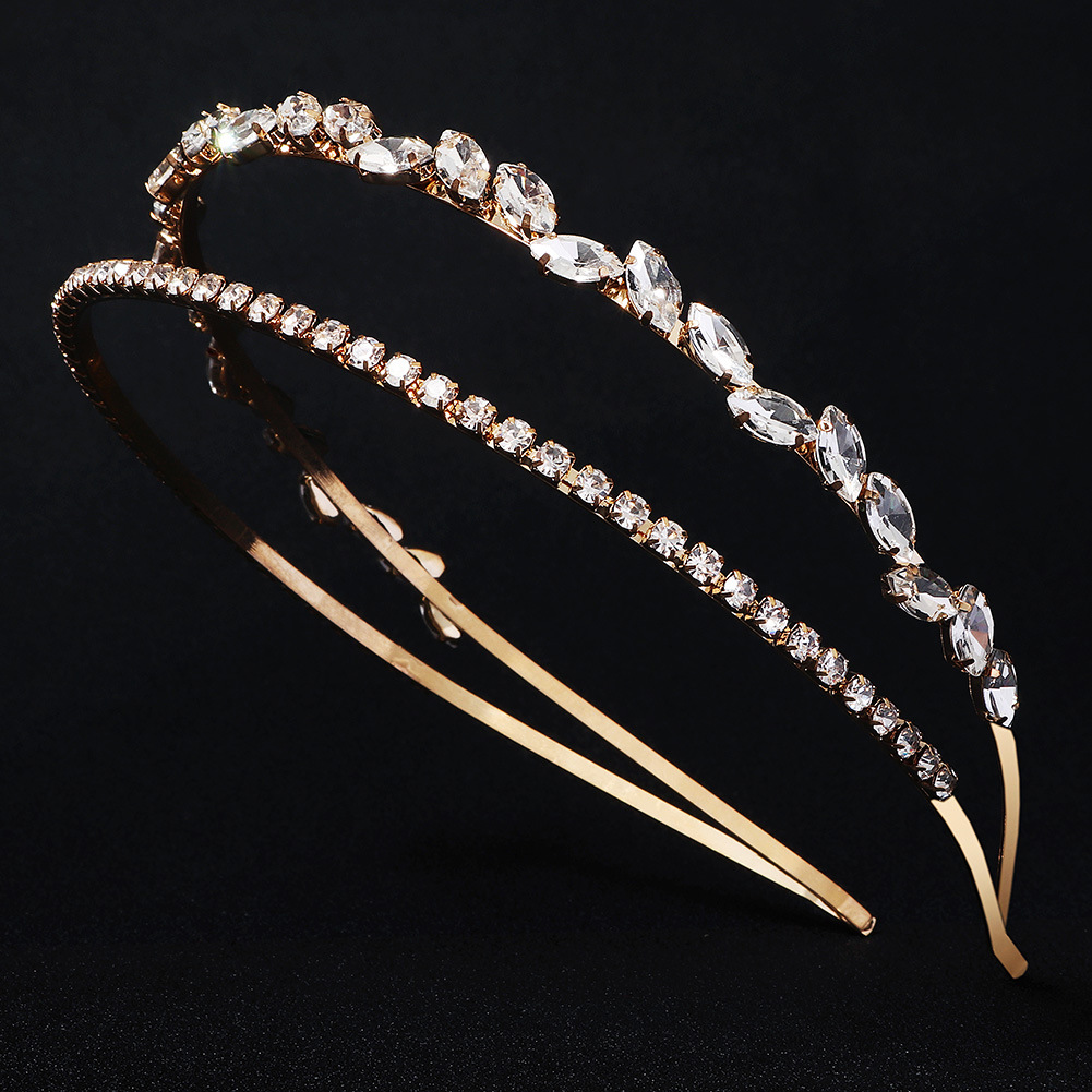 Sen-schmuck, Einfaches Metall-strass-stirnband, Hand Gefertigtes Zweilachiges Zartes Mädchen-stirnband, Temperament-druck-haarkarte display picture 3