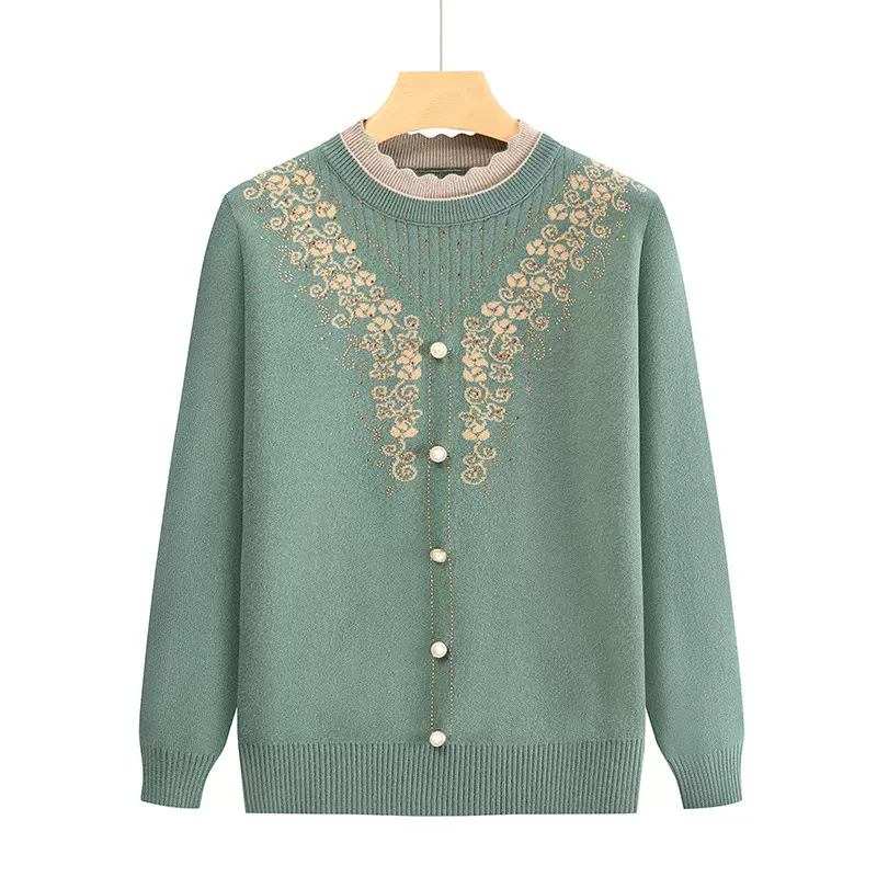 25秋冬时尚针织衫妈妈洋气打底衫薄款宽松上衣服中老年女装毛衣