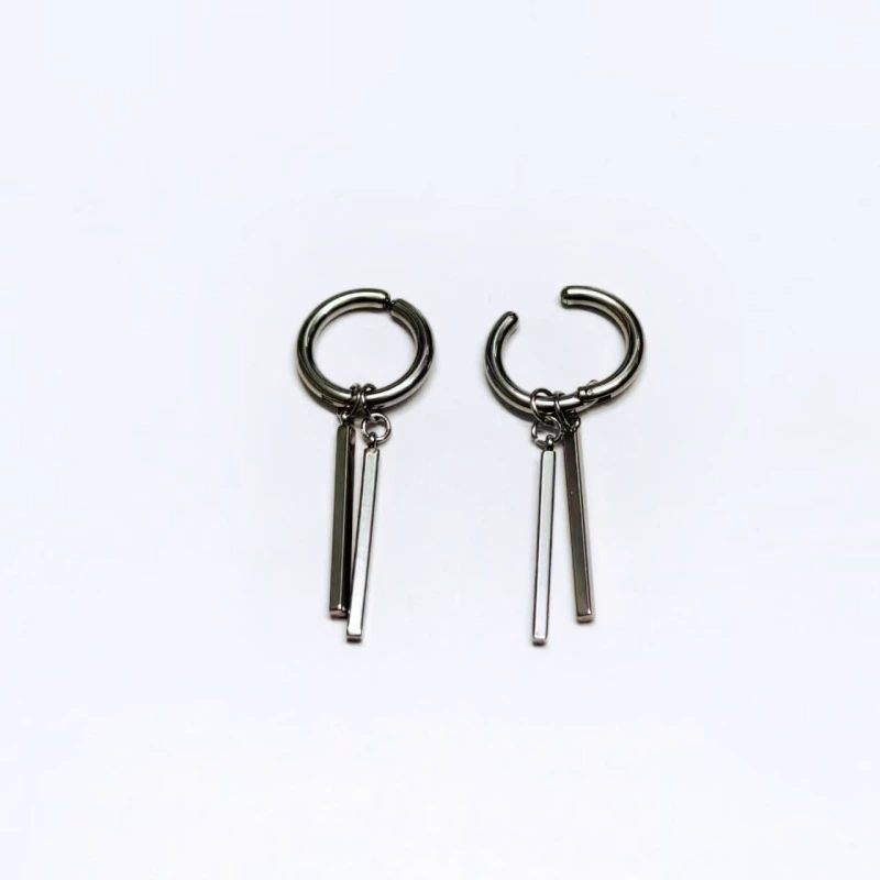Серьги из нержавеющей стали, корейский стиль, клипсы и гвоздики, простой элегантный дизайн