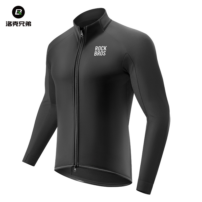Locke Brothers Windproof Riding Suit Long Sleeve Top Men's and Women's Fleece Warm Highway Mountain Bike Sportswear Winter
