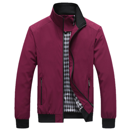 Jacket, men's casual business coat, spring and autumn men's solid color light coat, large size