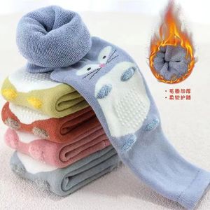 2 pair Terry thickened winter baby knee warm cover socks cartoon fox dispensing long tube baby crawling sheath over the knee stocking for toddlers infants socks
