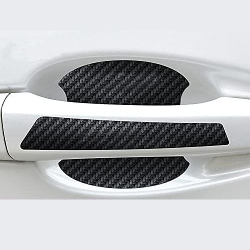 EBAY manija del coche de la muñeca etiqueta engomada del coche resistente a los arañazos 4 piezas fibra de carbono manija de la puerta etiqueta engomada del coche película protectora transfronteriza image 6