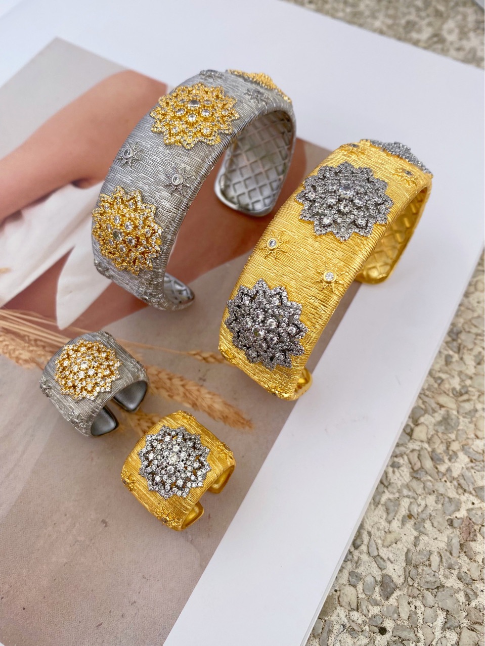 12g Weight Rings, Bangle Classification 1 Piece Quantity Holiday, Daily Occasion Copper Material Geometric Pattern All Seasons Season Women's Gender Plating Design Glam, Classic Style Style Wholesale Jewelry Glam Classic Style Geometric Copper Plating Rings Bangle 2