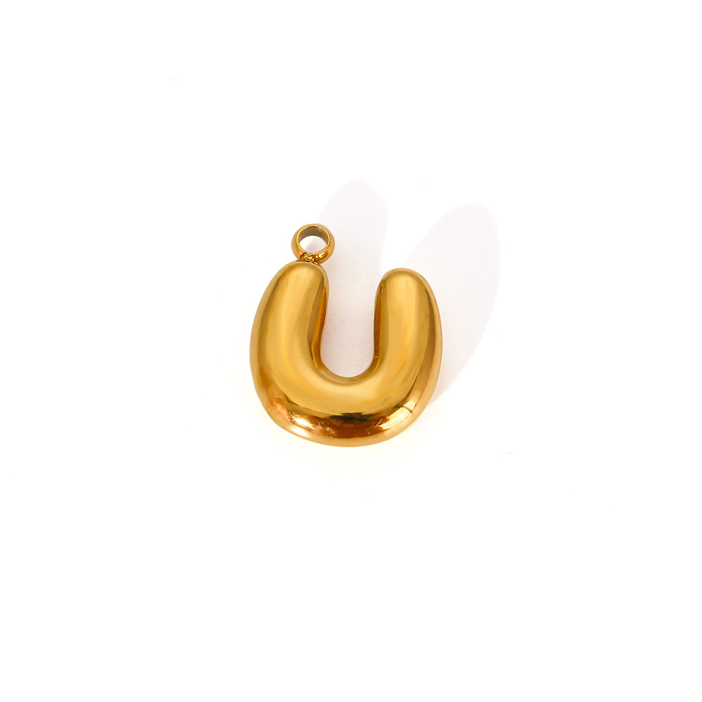 2g Weight Pendant Jewelry Making Type 12*8mm Jewelry Making Size DIY Jewelry Accessories Classification 1 Piece Quantity 304 Stainless Steel Material Letter Pattern All Seasons Season Polishing Design Vacation, Simple Style Style 1 Piece 12*8mm 304 Stainless Steel Letter Pendant 24