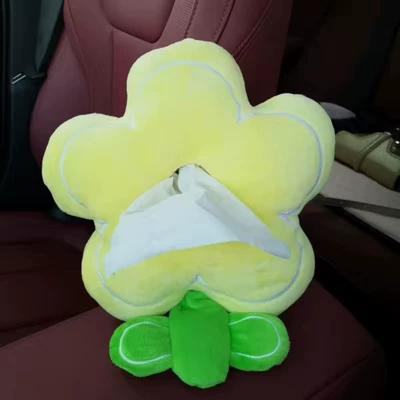 Car Tissue Box Car Armrest Car tissue box/set - yellow-flower-tissue-box