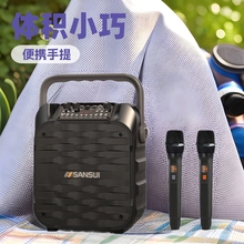 山水爆款手提蓝牙U16双咪版广场舞户外音响 K歌演出 可连卡接优盘