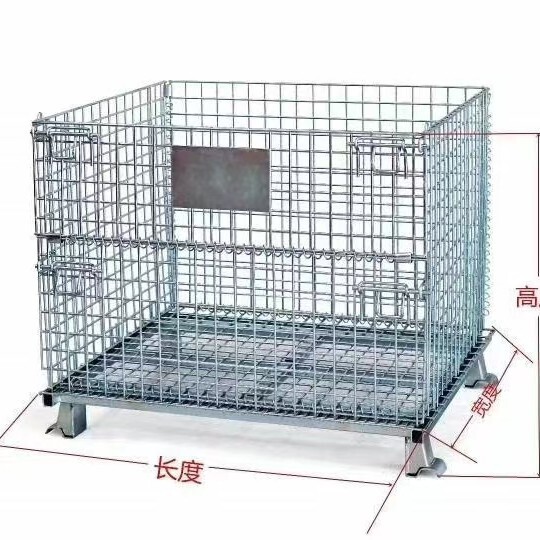 Factory direct sales folding storage cage metal turnover box…