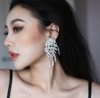 Long earrings with tassels, zirconium, trousers