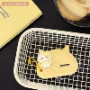 1# milky yellow cute kitten utility knife-short style