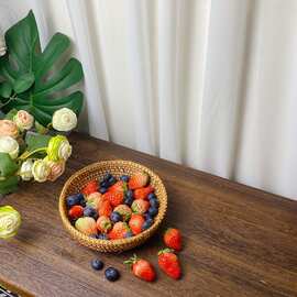 越南藤编果篮茶点盘收纳筐果盘水果零食茶几桌面整理批发