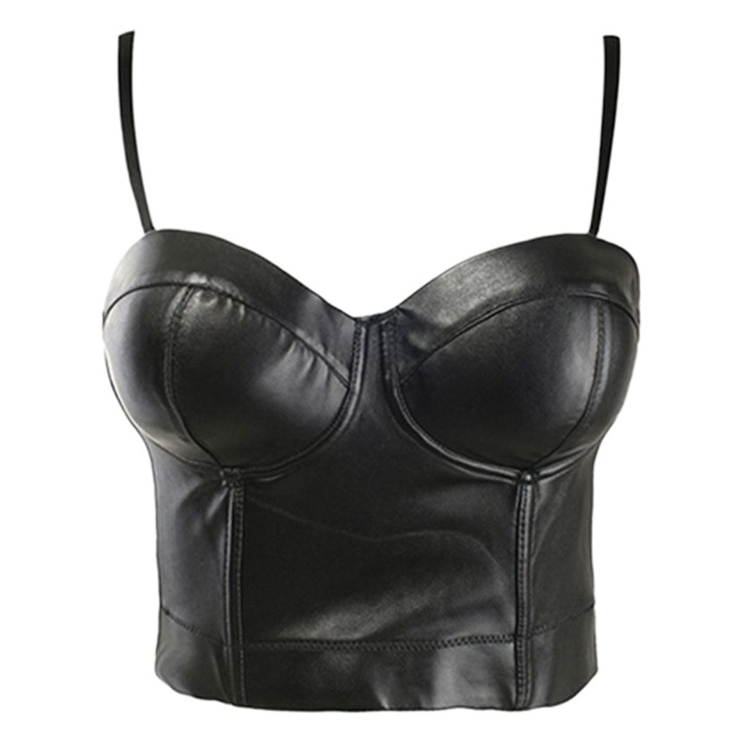 Venta caliente de cuero camisola de las mujeres de color sólido verano estiramiento chaleco versátil sexy estilo coreano corsé europeo y americano envuelto pecho chaleco