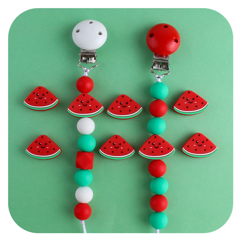 Suministros para bebés Hemu chupete clip bebé calmante silicona sandía chupete cadena Amazon mordedor cadena anti-caída Nuevo