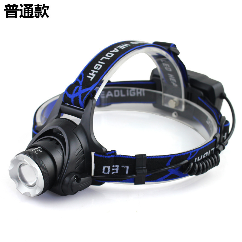 跨境批发供应LED强光照明头灯T6充电变焦头灯铝合金V9自行车灯
