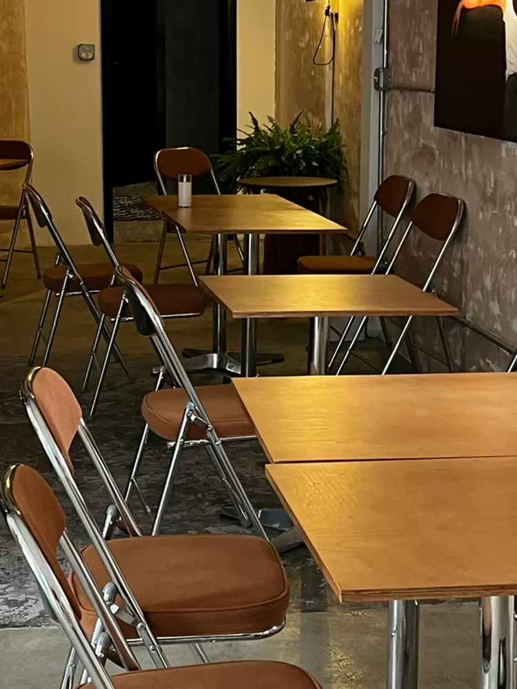 中古风海洋板咖啡厅桌椅组合商用网红餐饮烘焙蛋糕奶茶店桌椅组合