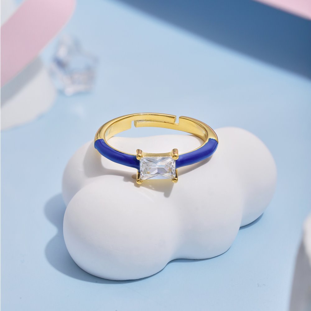 Fashion Geometric Sterling Silver Plating Zircon Open Ring 1 Piece