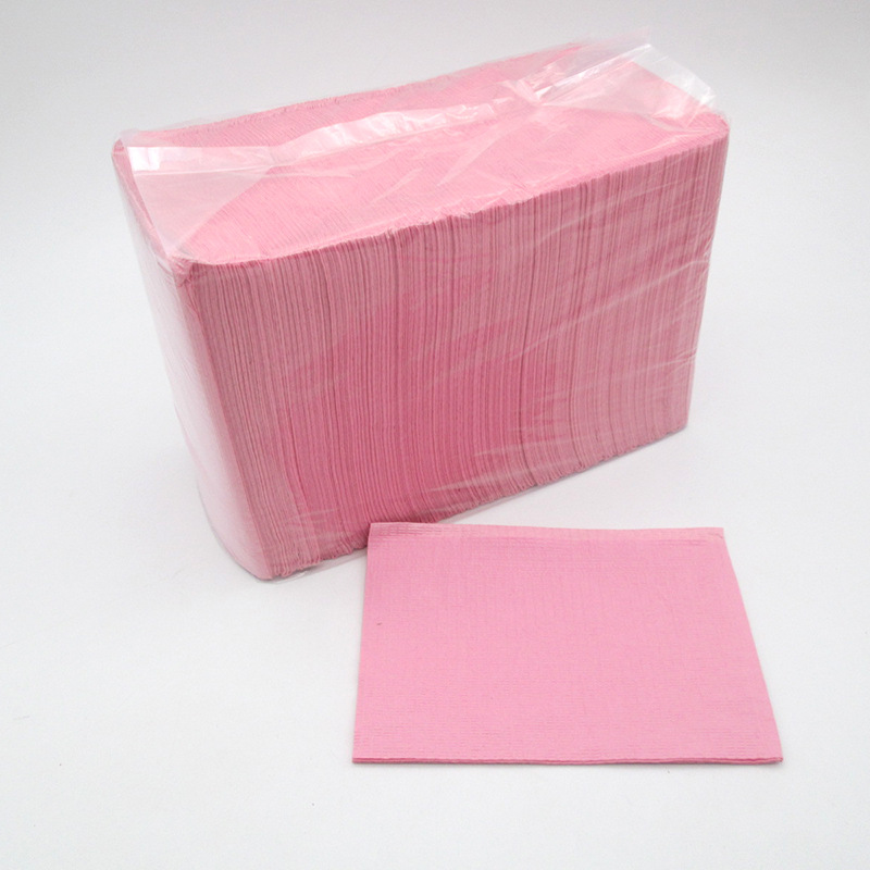 Toalla desechable dental Toalla de color toalla de papel de laminación bufanda sin cordones babero belleza impermeable estera de mesa