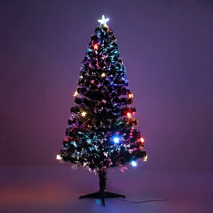 Большая ёлка с LED-подсветкой и оптоволокном для дома и улицы