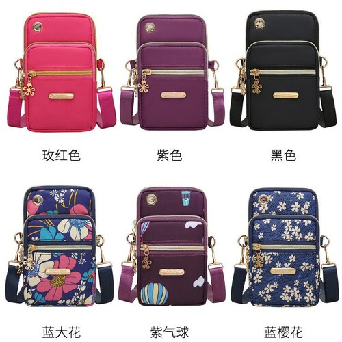 New women's phone bag with three layers, shoulder bag, crossbody bag, travel daily matching cloth bag, arm bag, wrist bag