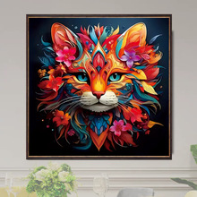 厂家批发跨境爆款五彩猫咪十字绣2024新款线绣高端自己绣半成品
