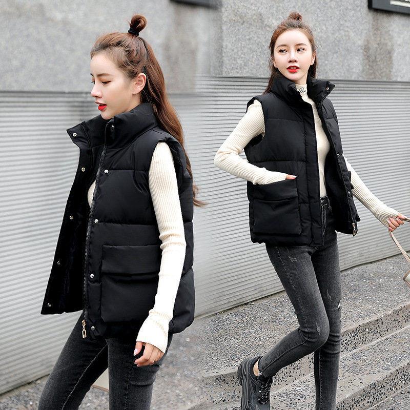 Chaleco Corto de Plumón y Algodón para Mujer, Otoño/Invierno 2025, Estilo Coreano, Chaqueta Holgada, Chaleco Versátil, Estilo Moderno