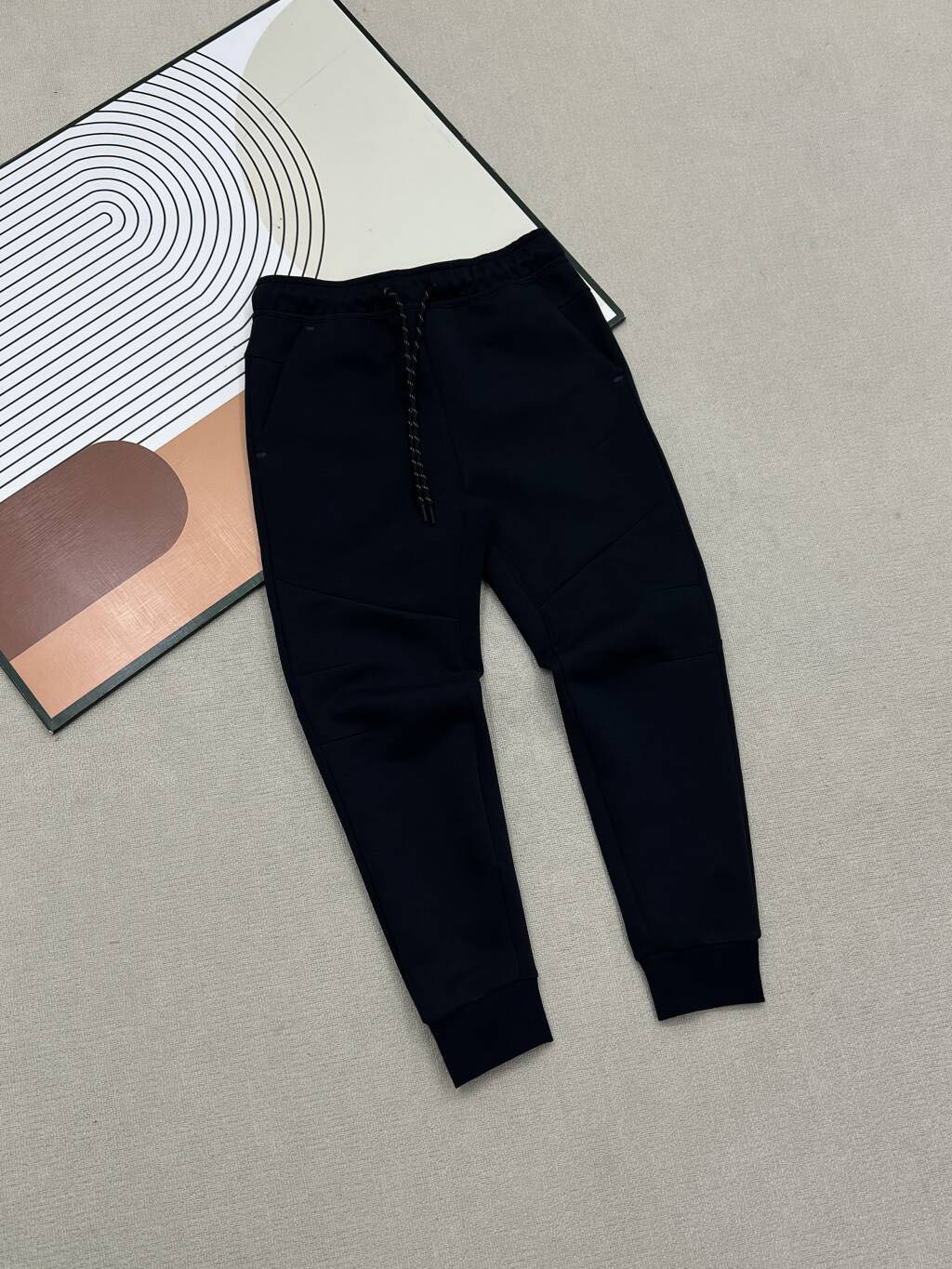 Unbranded Sweatpants Drawstring Rear Zipper Black