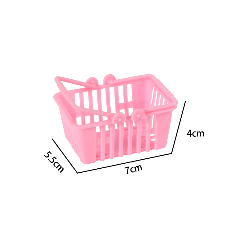 Children play house toys Doll house accessories Supermarket shopping mini basket simulation small basket tools toys