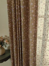 原创版权 美式法式乡村田园棉麻印花小碎花半遮光卧室窗帘窗纱