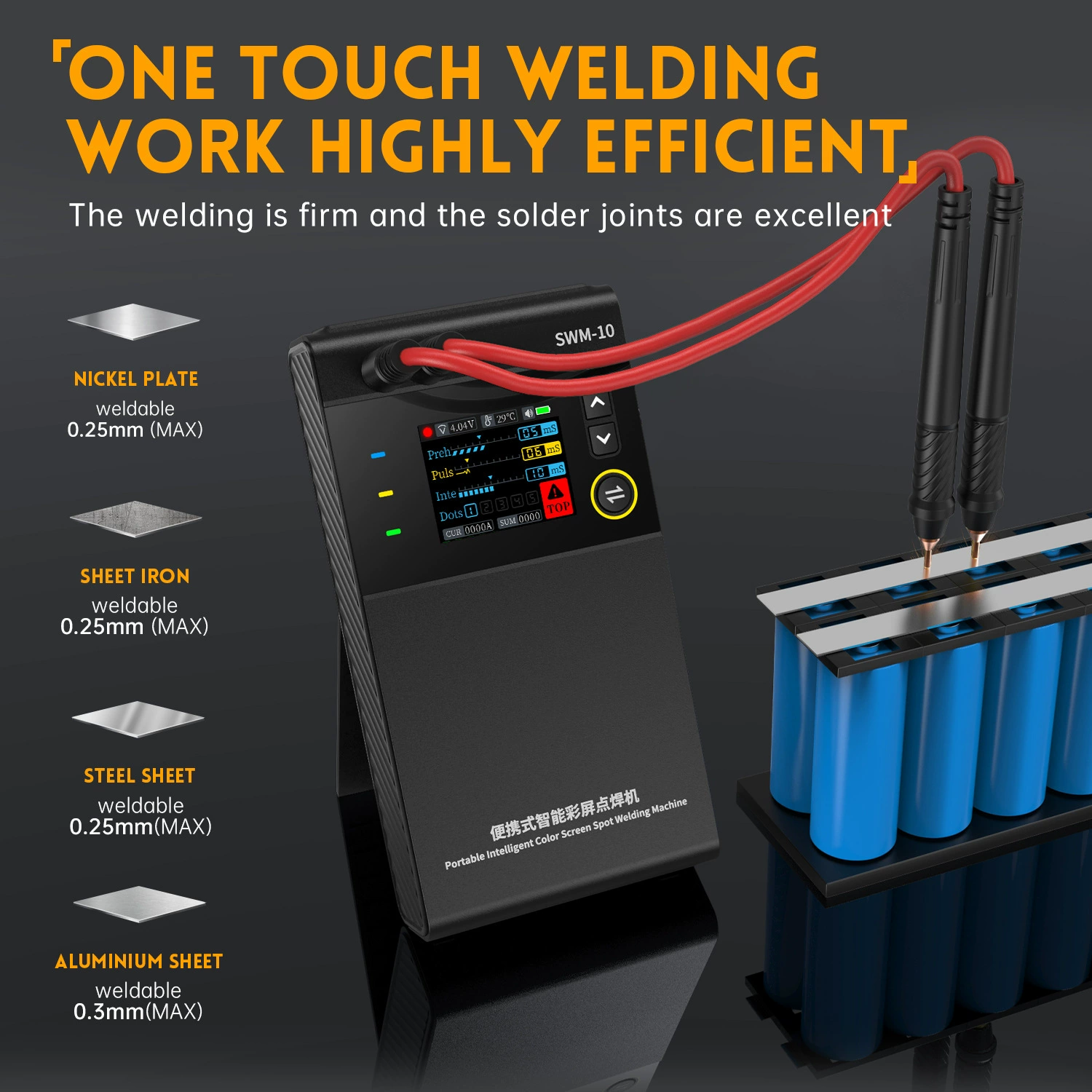 FNIRSI Портативный точечный сварочный станок Профессиональный ручной маленький мобильный телефон 18650 литиевая батарея никелевая пластина прикасается к сварочной головке