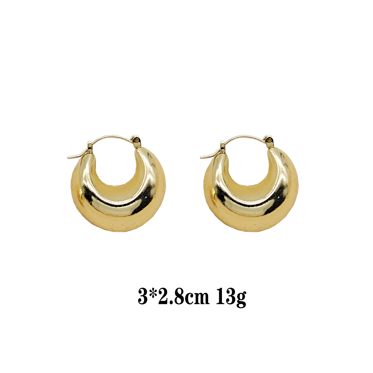 Pendientes de moda europeos y americanos Pendientes calientes Pendientes chapados en oro de lujo ligero Pendientes brillantes que no se desvanece Bola de oreja dorada transfronteriza image 14