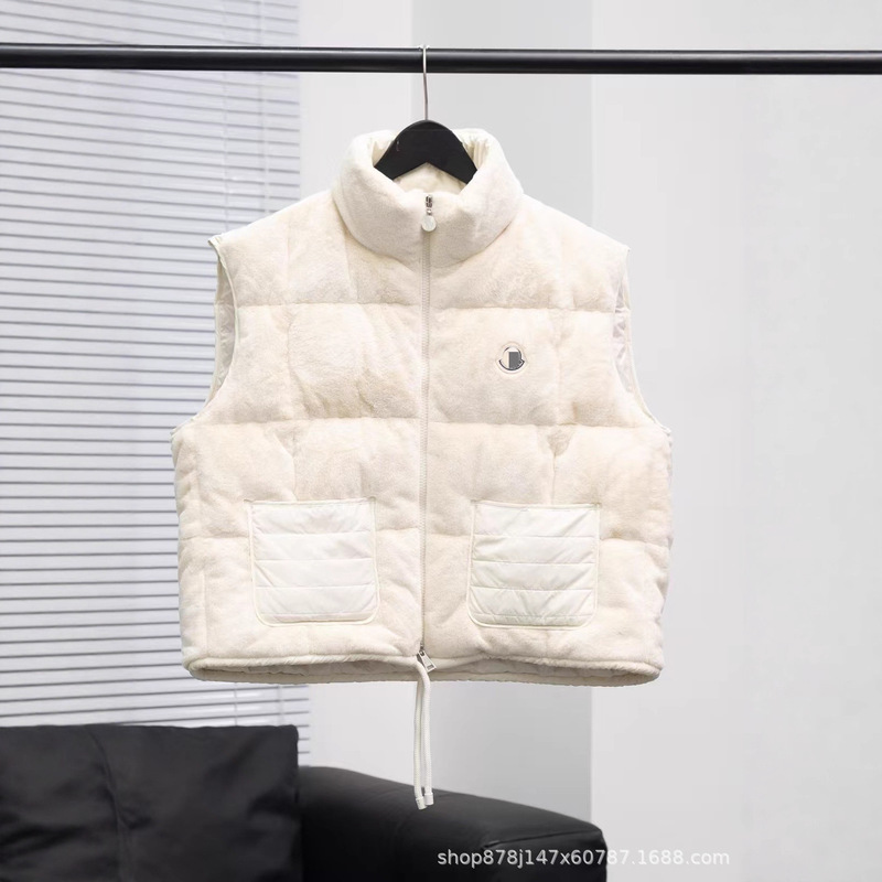 High Version New Style Mongolian Rabbit Fur down Vest m Brand Lamb Fleece Stand Collar Trendy Waistcoat Cold-Proof Warm Thick Vest
