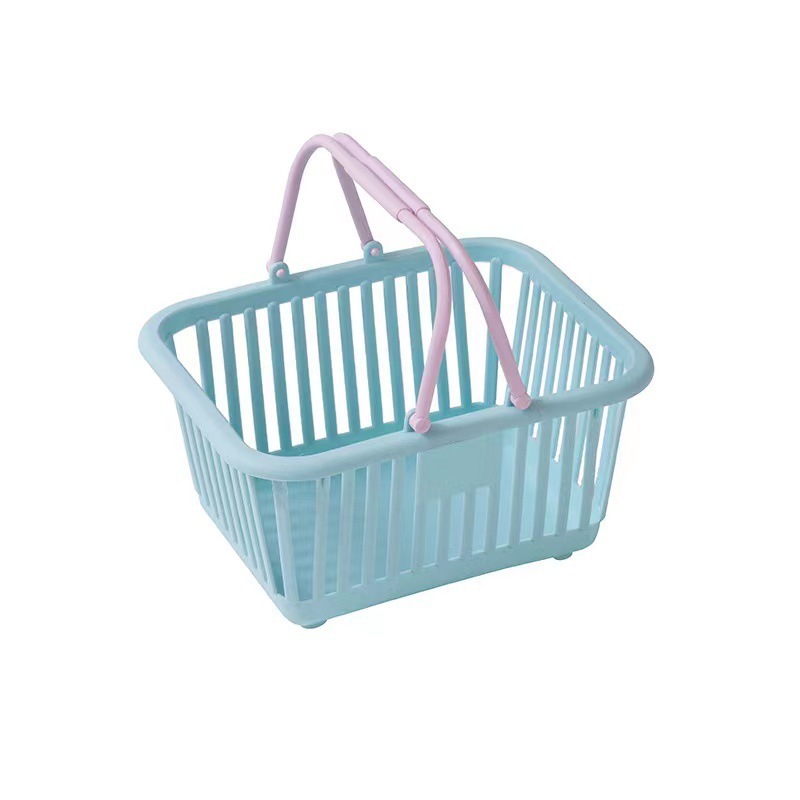 かわいいマカロン色の手提げ収納バスケットピンク少女心シール文房具雑物アクセサリーデスクトップ収納バスケット|undefined