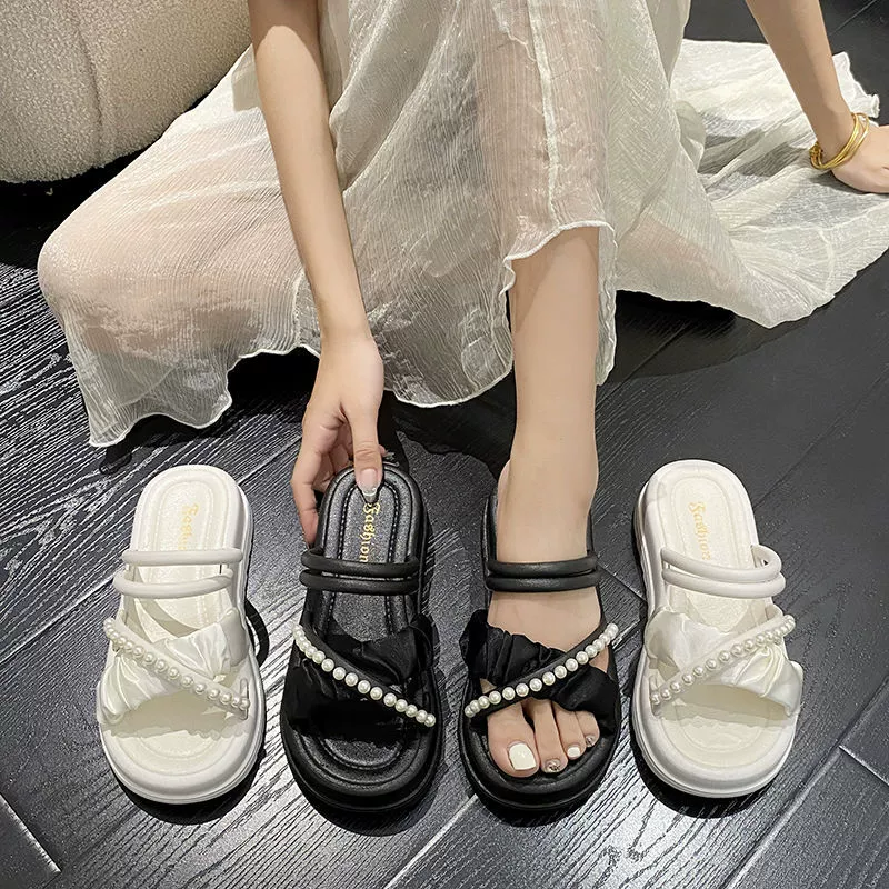 2025 новых корейских тапочек на толстой подошве для женщин летом, универсальные нескользящие и антибактериальные тапочки