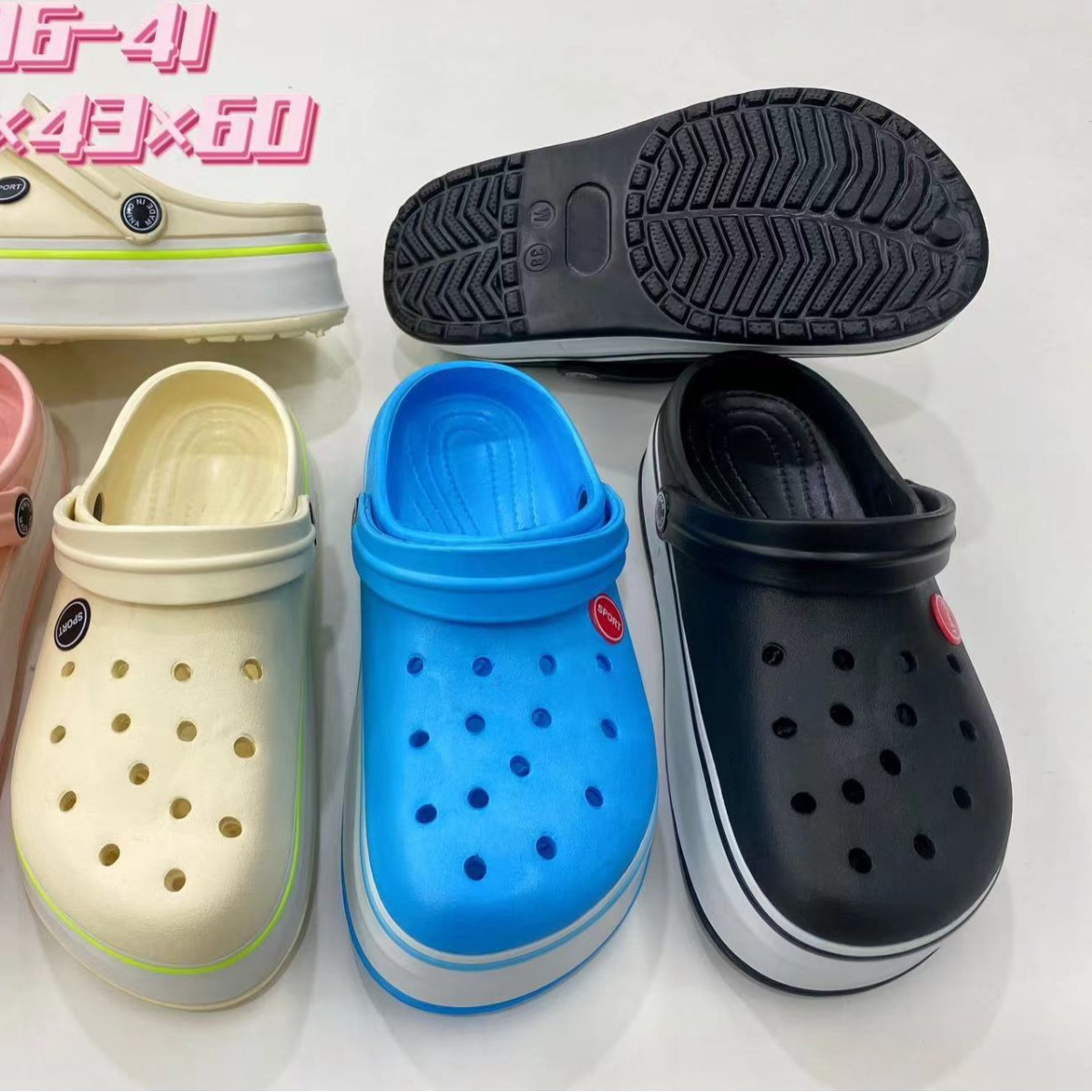 Zapatos con agujeros bricolaje ropa exterior plataforma playa antideslizante impermeable verano mujer interior Baotou pareja eva pisando zapatillas de mierda