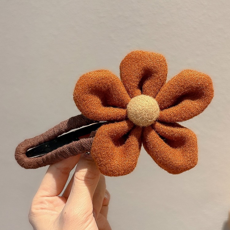 Mellard flores de boca de pato temperamento versátil cabeza trasera cabello de cabello de alta sensación de cabello de otoño y invierno