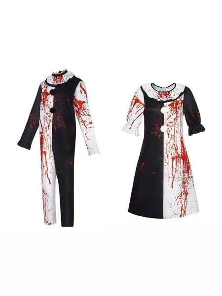 Halloween Blood-Stained Clown Performance Costume Horror Role-Playing Quirky Cross-Border Stage Cosplay Outfit