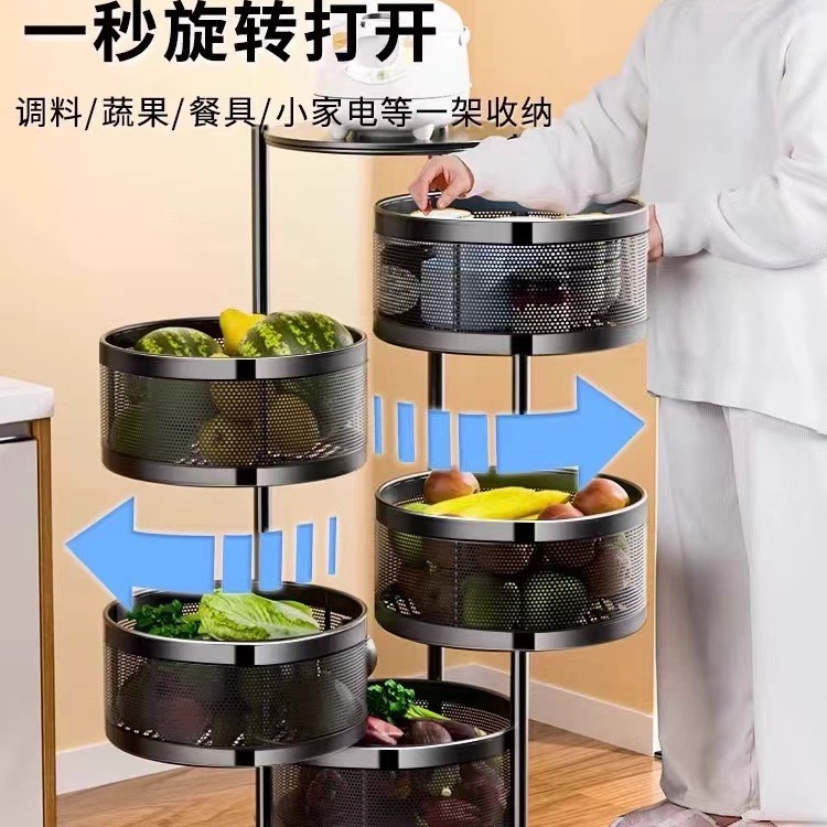 Estante de almacenamiento de esquina de cocina gratuito, estante de verduras, estante de almacenamiento giratorio de piso para sala de estar móvil, carrito