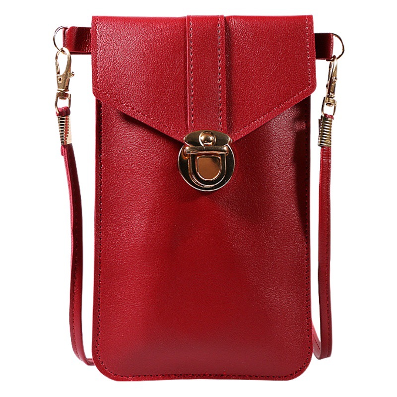 New Mini Lock Phone Bag for Women, Korean Style, Fashionable and Simple, Single Shoulder Crossbody Bag, Touch Screen Compatible, Student Small Bag Wholesale