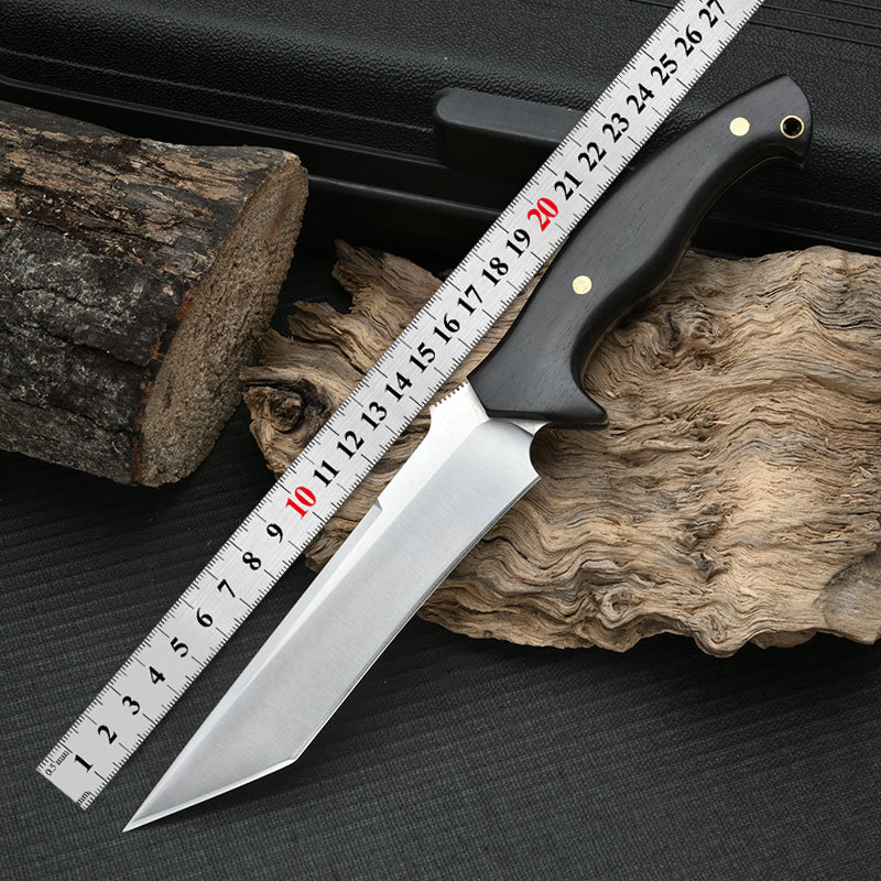 户外一体直刀露营水果刀锋利刀多功能吃肉小刀高硬度钢材野营刀具